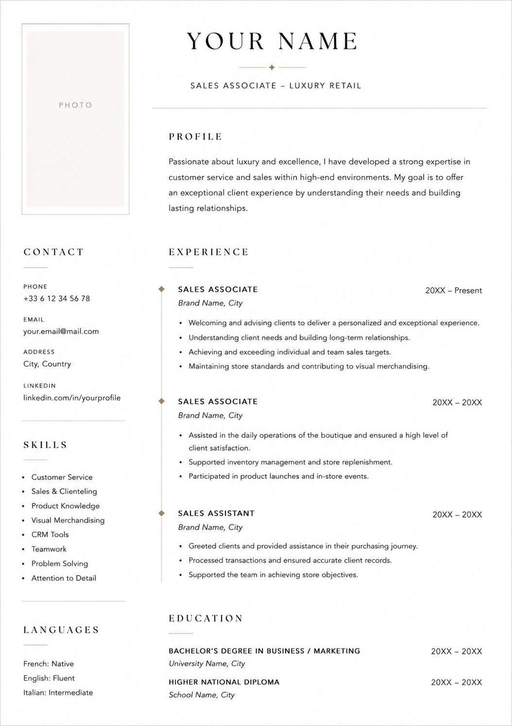 Template CV Luxe