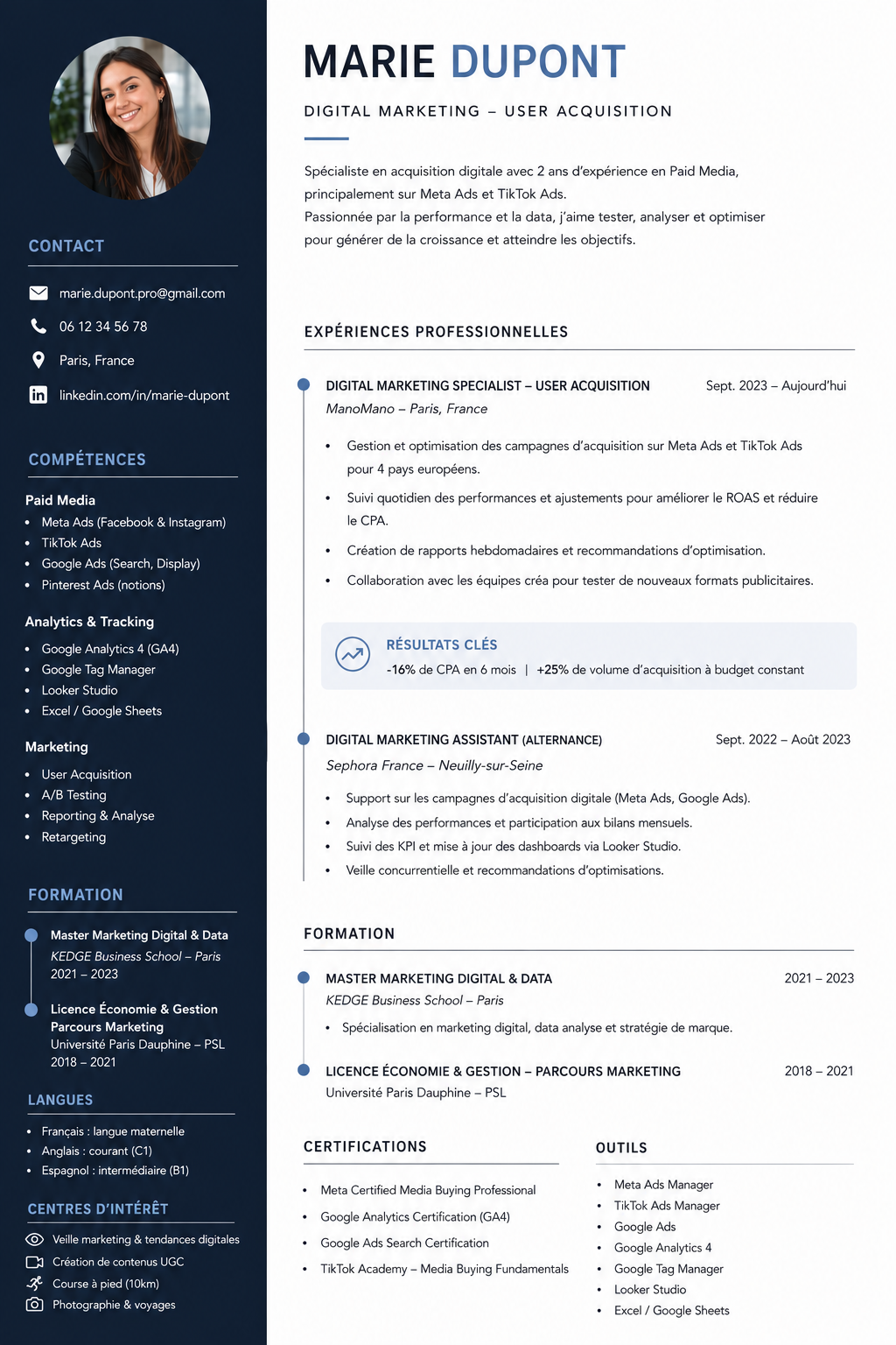 CV avant — original